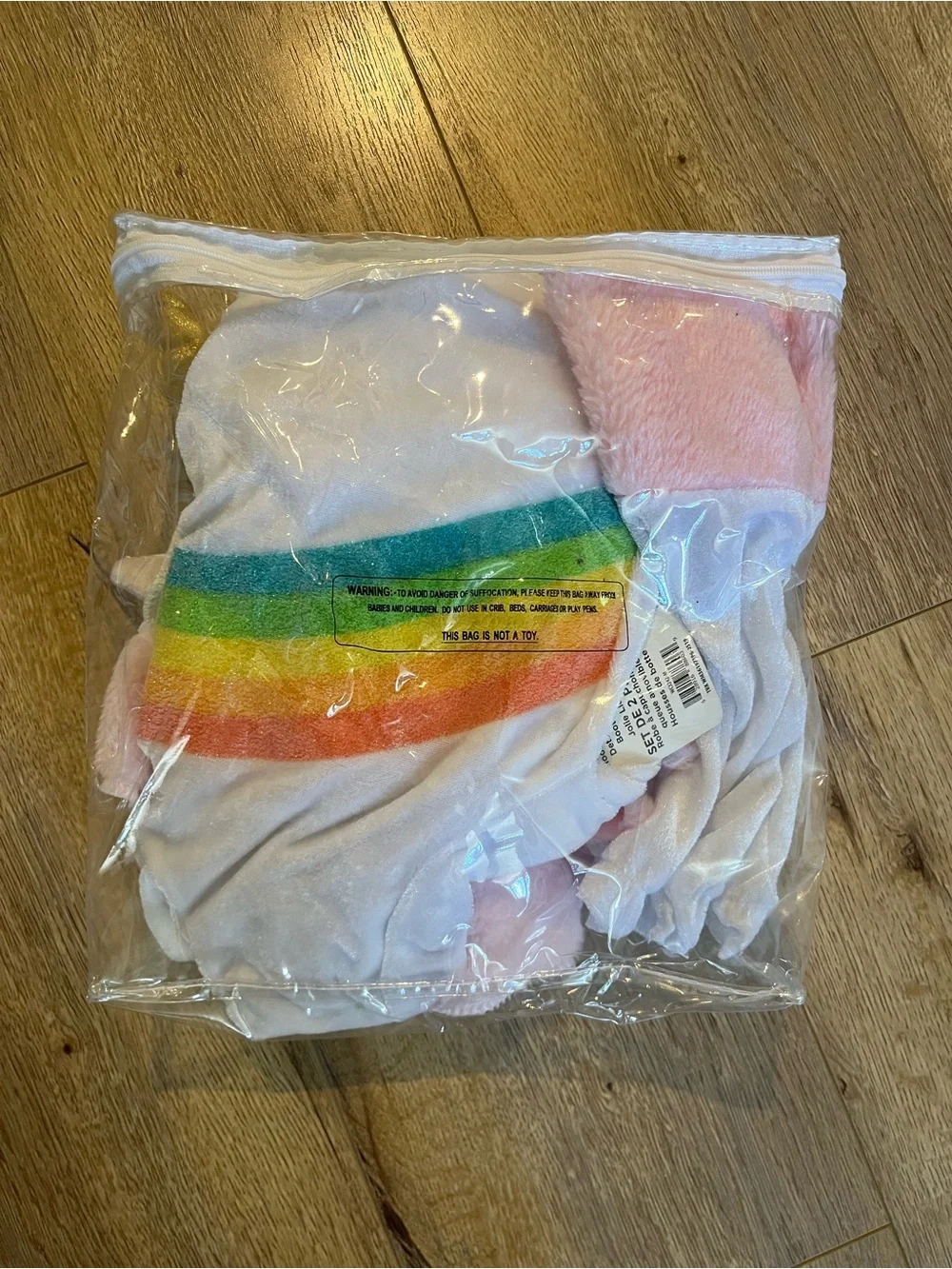 Girls Unicorn Rainbow Hooded Costume Dress with Matching Boot Cuffs